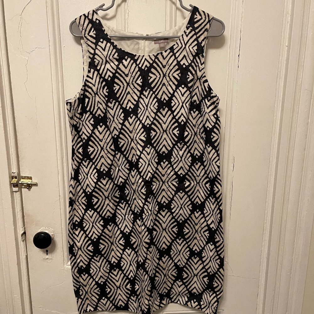 J.Jill Summer Dress Navy Pattern